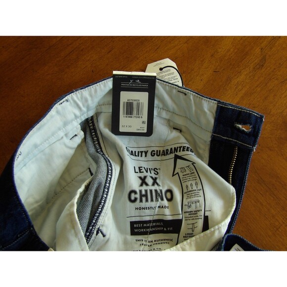 Levi's XX Chino Authentic Fit Men's Cotton Straight Leg Dark Blue Pants Sz 32x30 - Picture 6 of 16